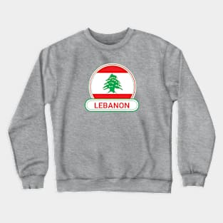 Lebanon Country Badge - Lebanon Flag Crewneck Sweatshirt